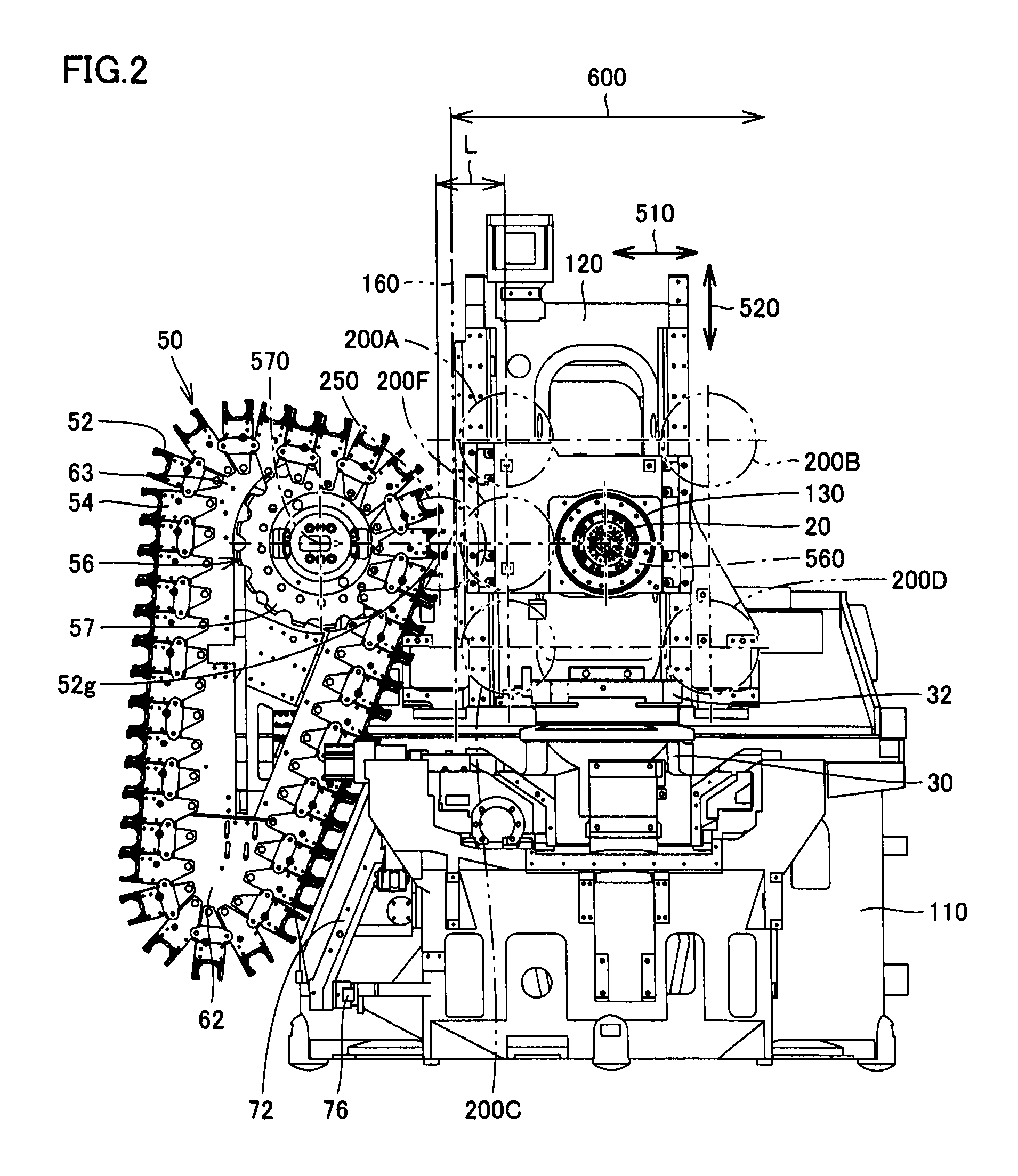 Horizontal machining center