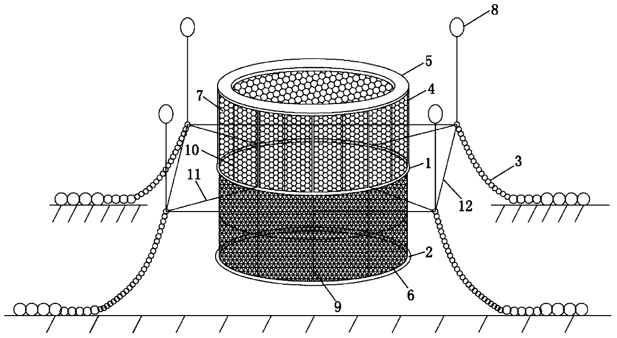 Floated aquaculture net cage in open sea