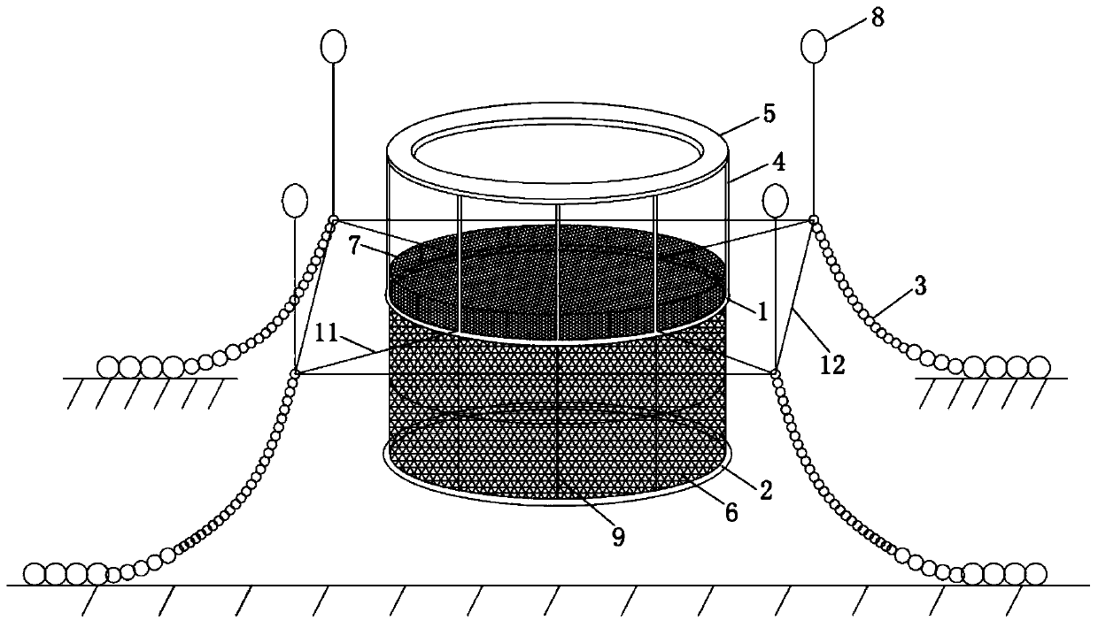Floated aquaculture net cage in open sea