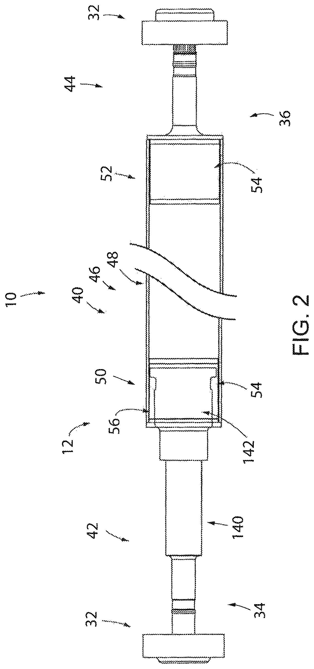 Composite vehicle driveshaft with crash collapse system