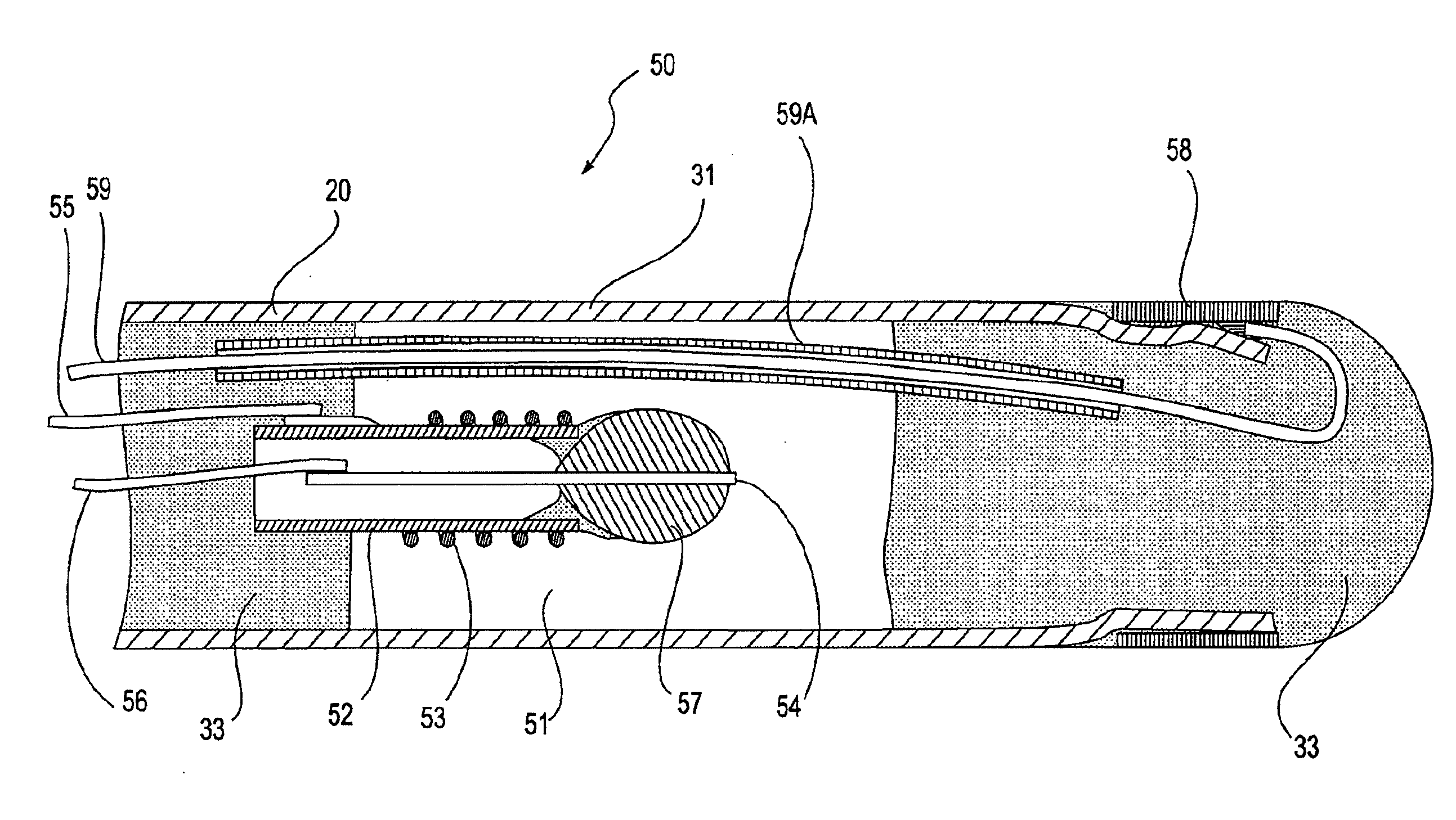 Probe and display having a gas sensor assembly and surface treatment