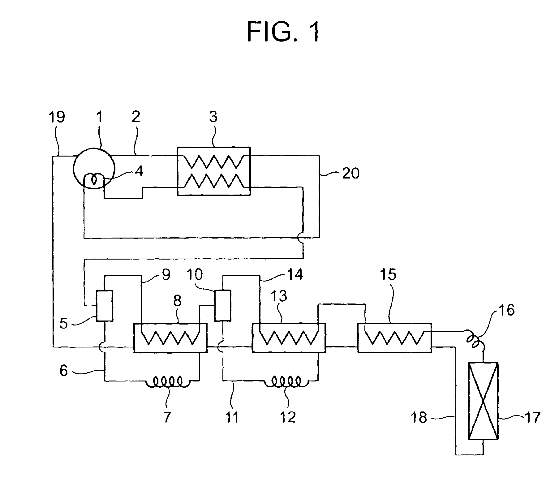 Refrigerant composition and refrigerating circuit using the same