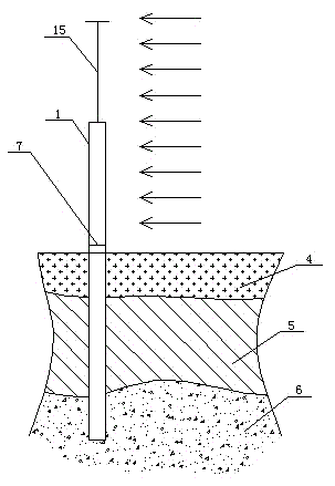 High-intensity prestressed concrete tubular pile lead hole hammering construction method for soft soil layer