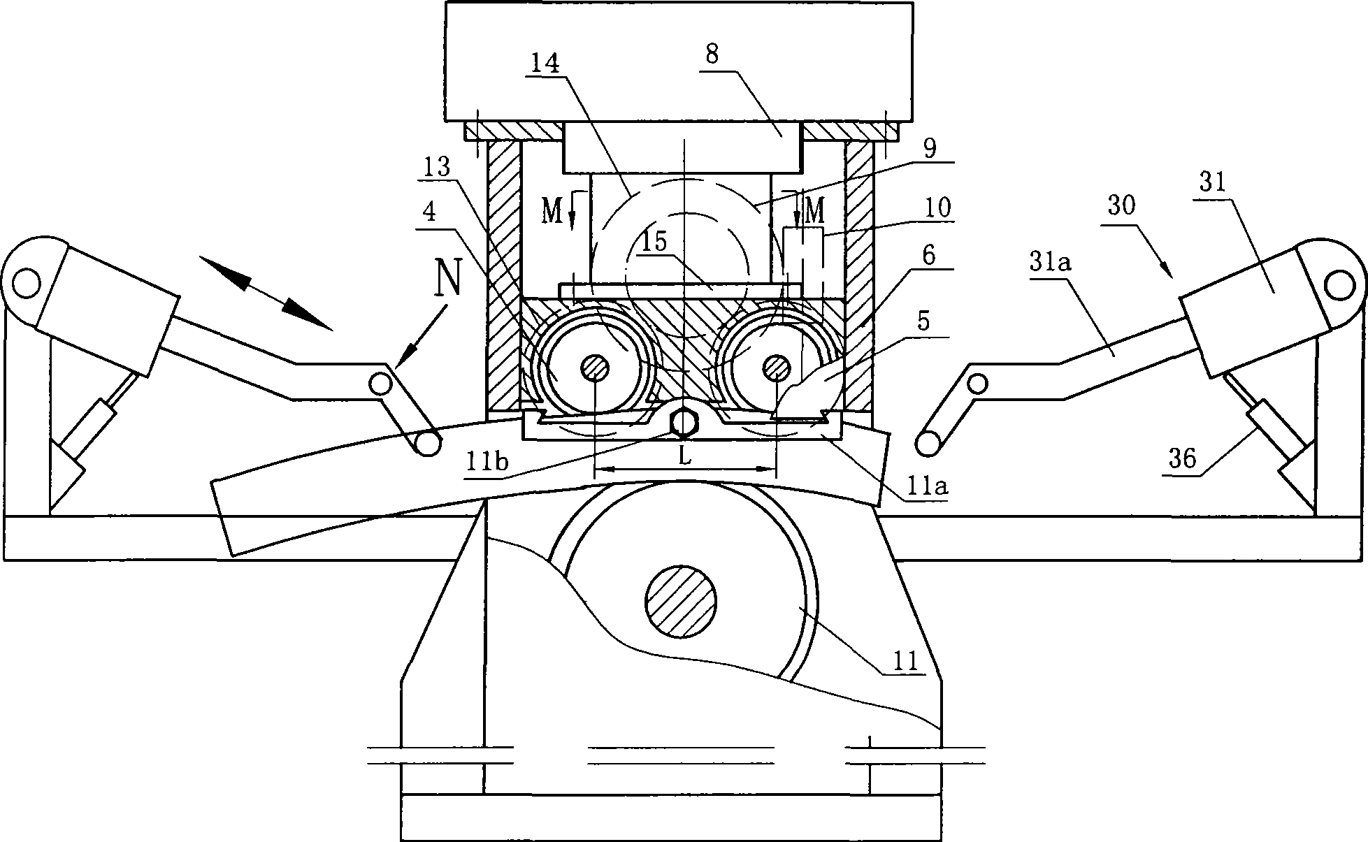 Flange vibration-pressing coiling forming method and forming device