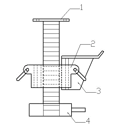 Formwork jacking tool for constructing post-cast strip of cast-in-place slab and formwork supporting construction method