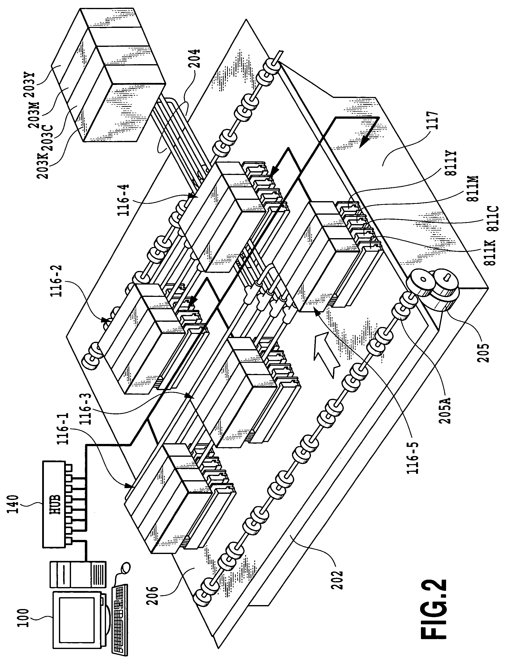 Ink supply apparatus and method for controlling the ink pressure in a print head