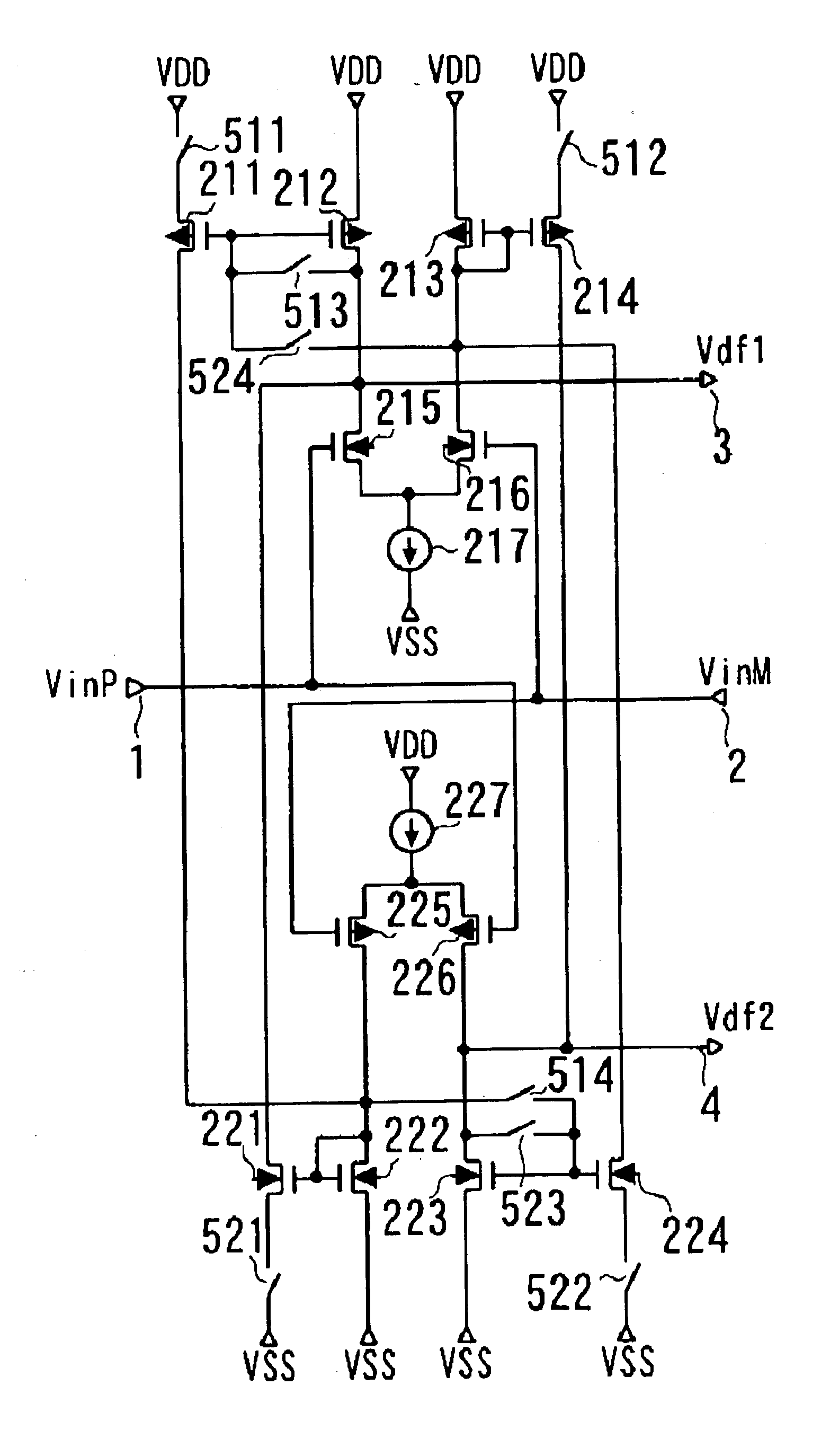 Differential circuit, amplifier circuit, and display device using the amplifier circuit