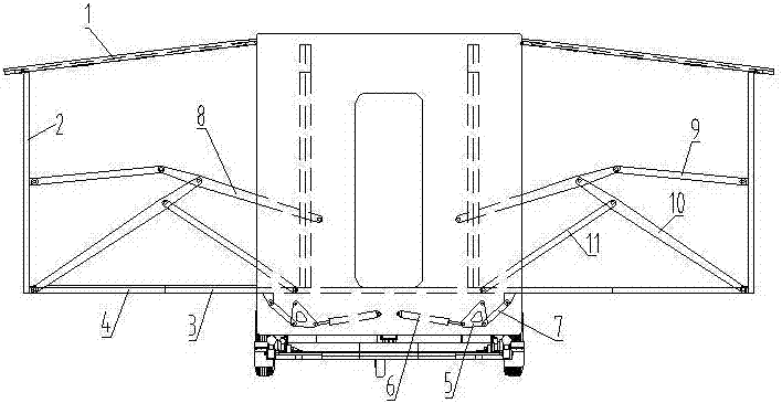 Motor caravan compartment expanding structure for increasing internal space