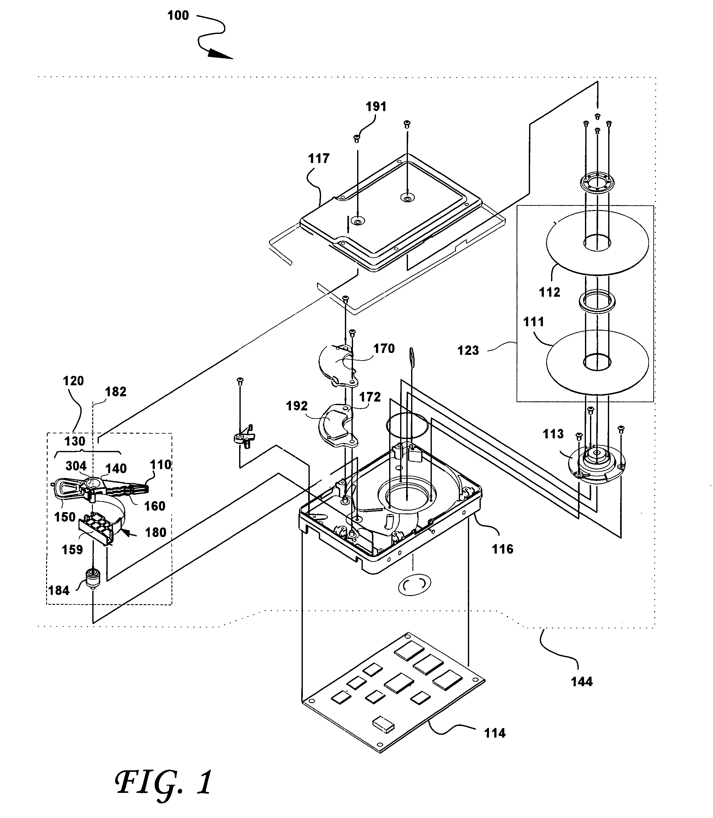 Disk drive actuator arm assembly having one or more slotted actuator arms