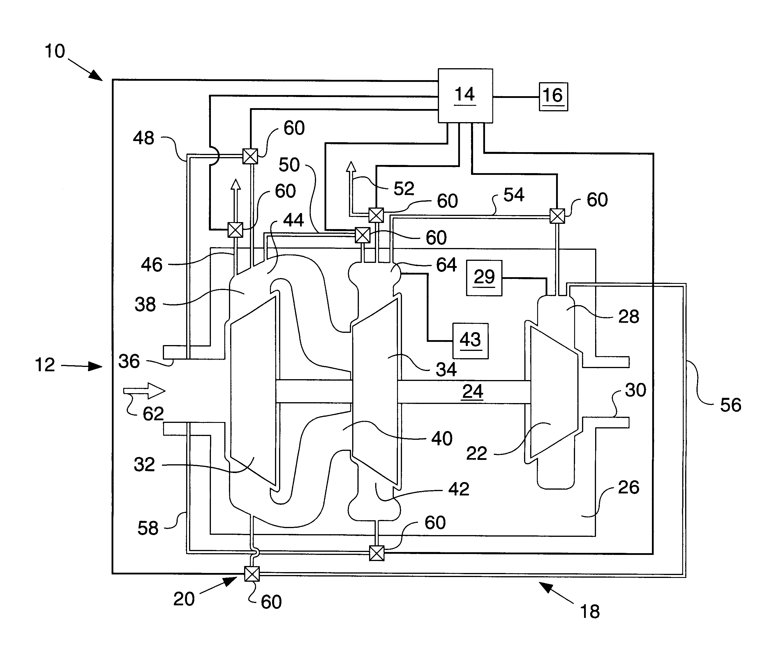 Turbocharger system to inhibit surge in a multi-stage compressor