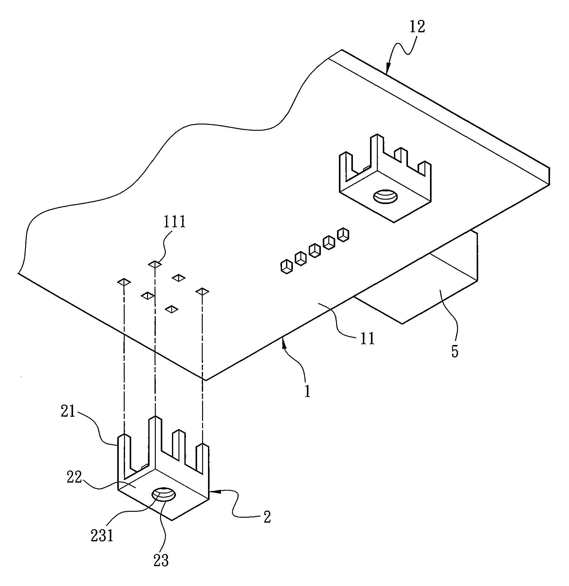 Printed circuit board fastening structure