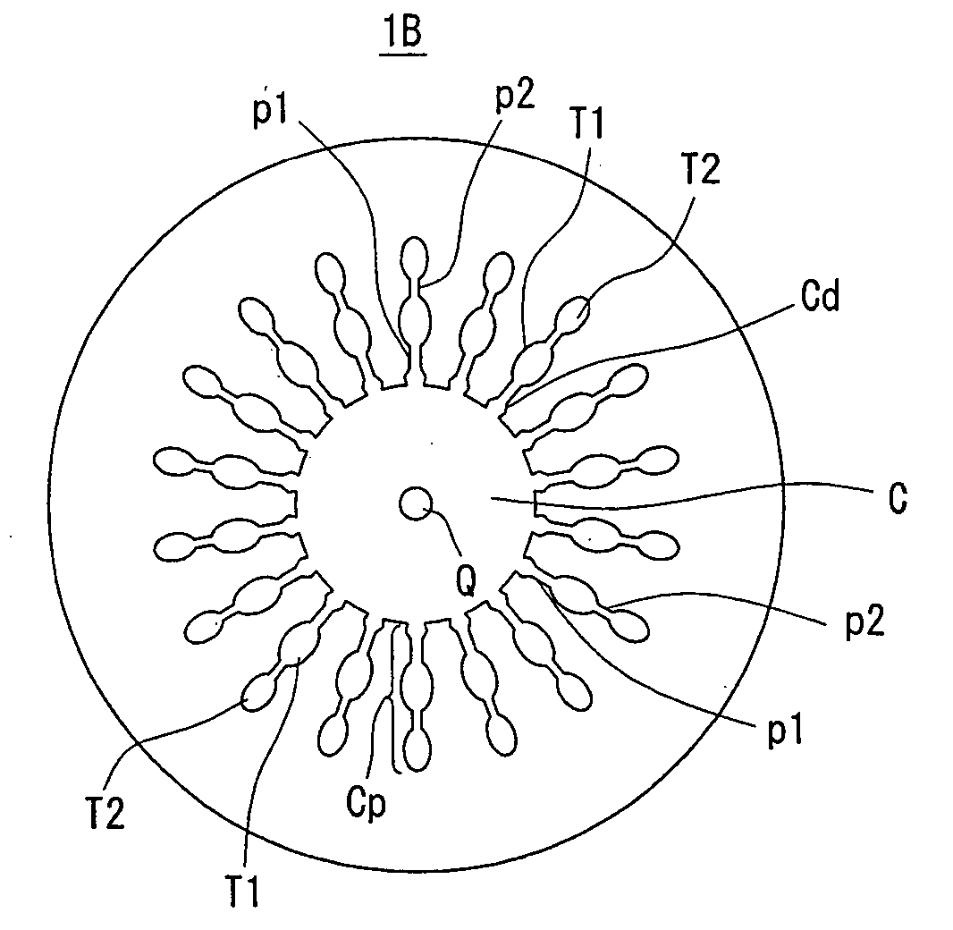 Microchip for sample, centrifugal dispension method of sample using the microchip and centrifugal dispenser