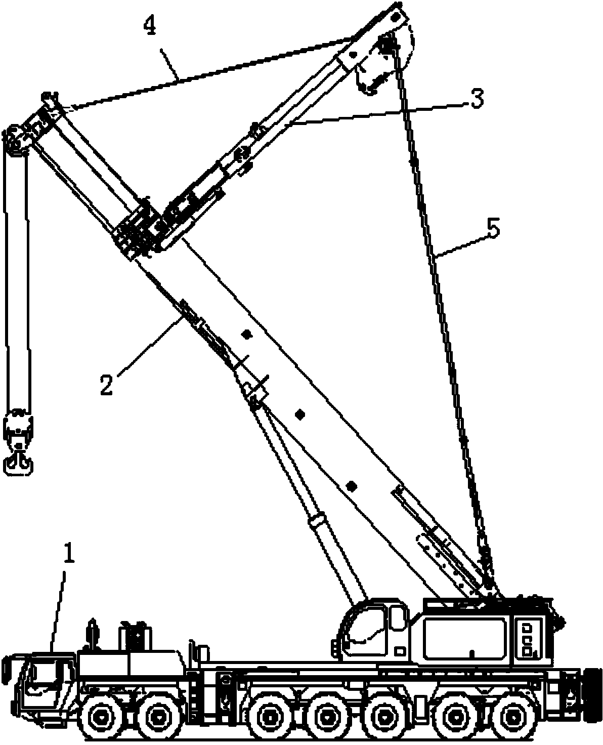 Crane with self-dismounting over-lifting device and dismounting method of over-lifting device