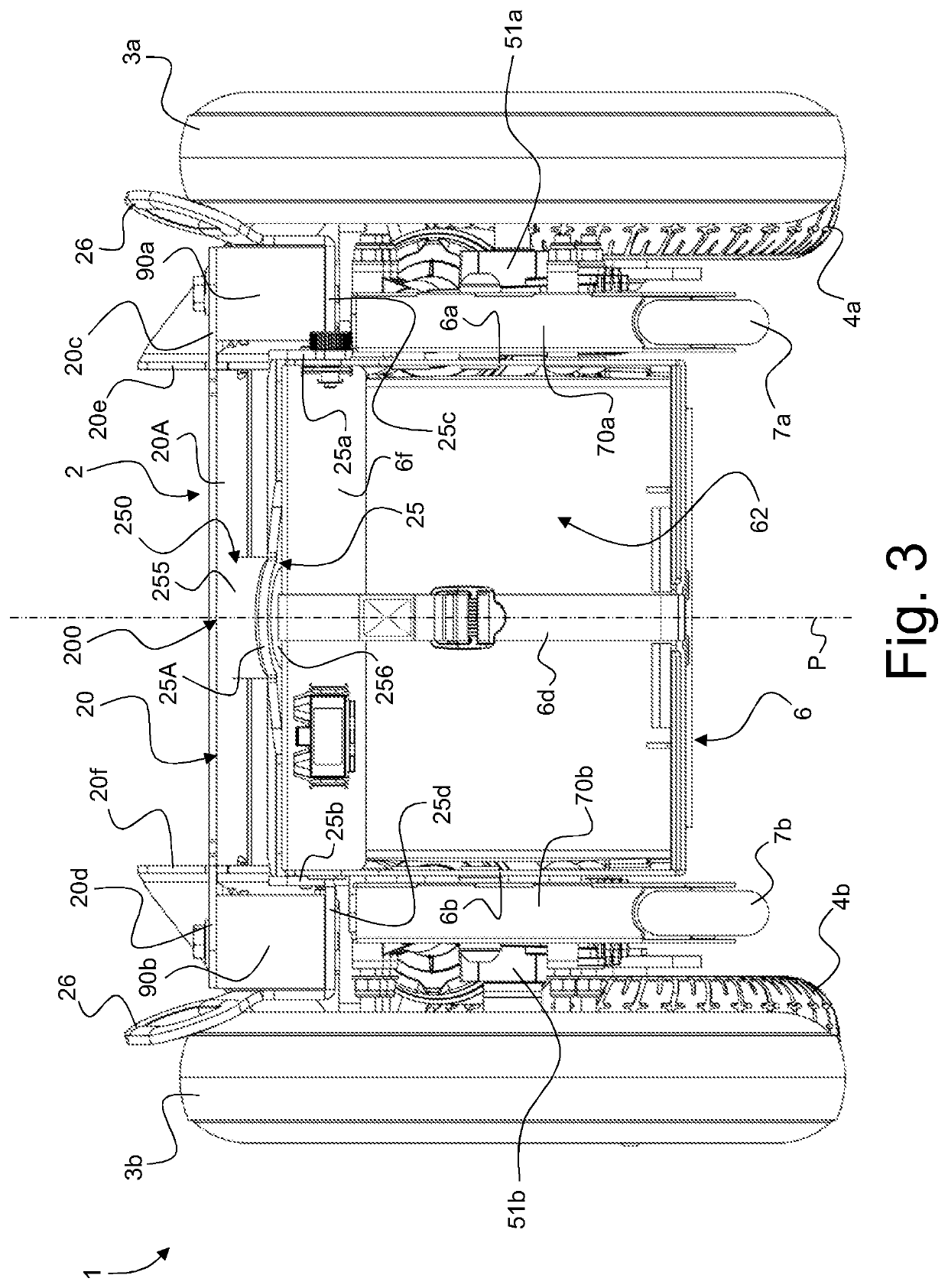 Motorized wheelchair chassis and motorized wheelchair comprising the same