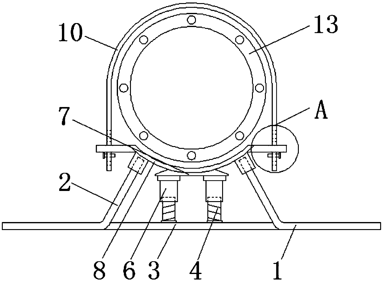 Bearing and fixing device for energy transportation pipelines