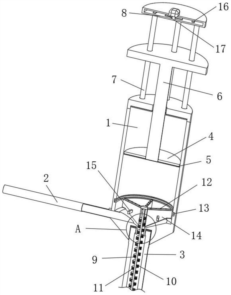 Device for preventing and treating blockage of pleuroperitoneal effusion drainage tube