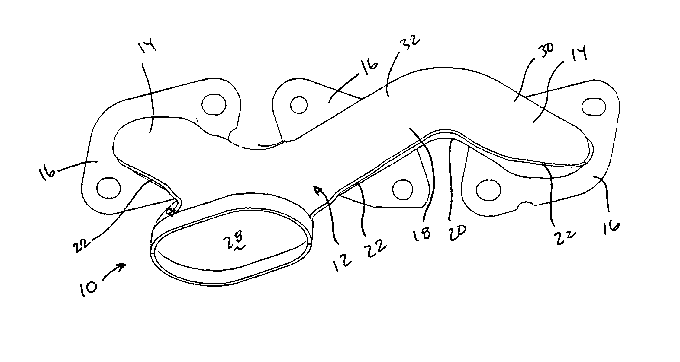 Stamped exhausts manifold for vehicle engines