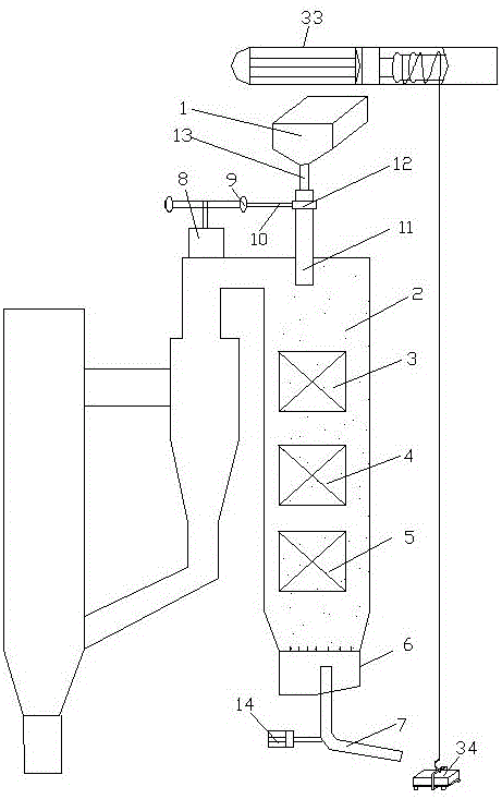 Circular ash removing method suitable for fluidized bed boiler
