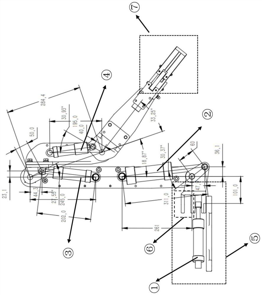 Modeling and control method of hydraulic mechanical arm based on rotation and sliding separation