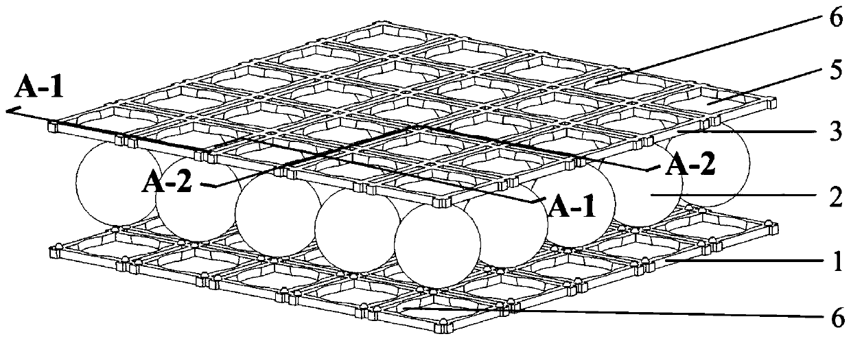 Accumulation method for grillwork particle composite bed