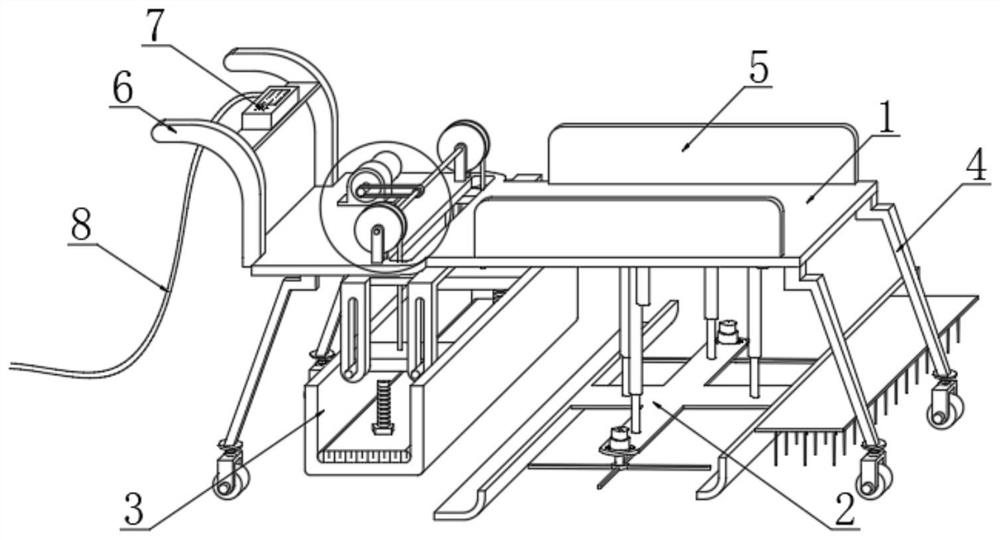 Asphalt road flattening device for municipal engineering