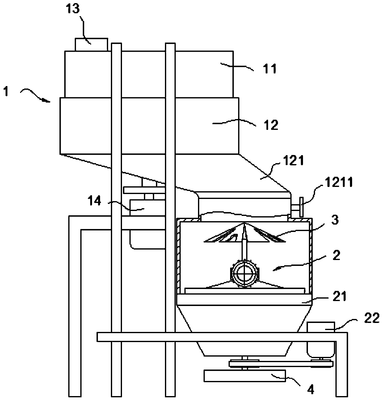 Biomass granular fuel crushing device with material pressing function