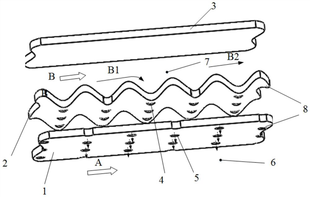 Double Wall Cooling Structure with Longitudinal Corrugated Impact Orifice Plates for Vector Nozzles