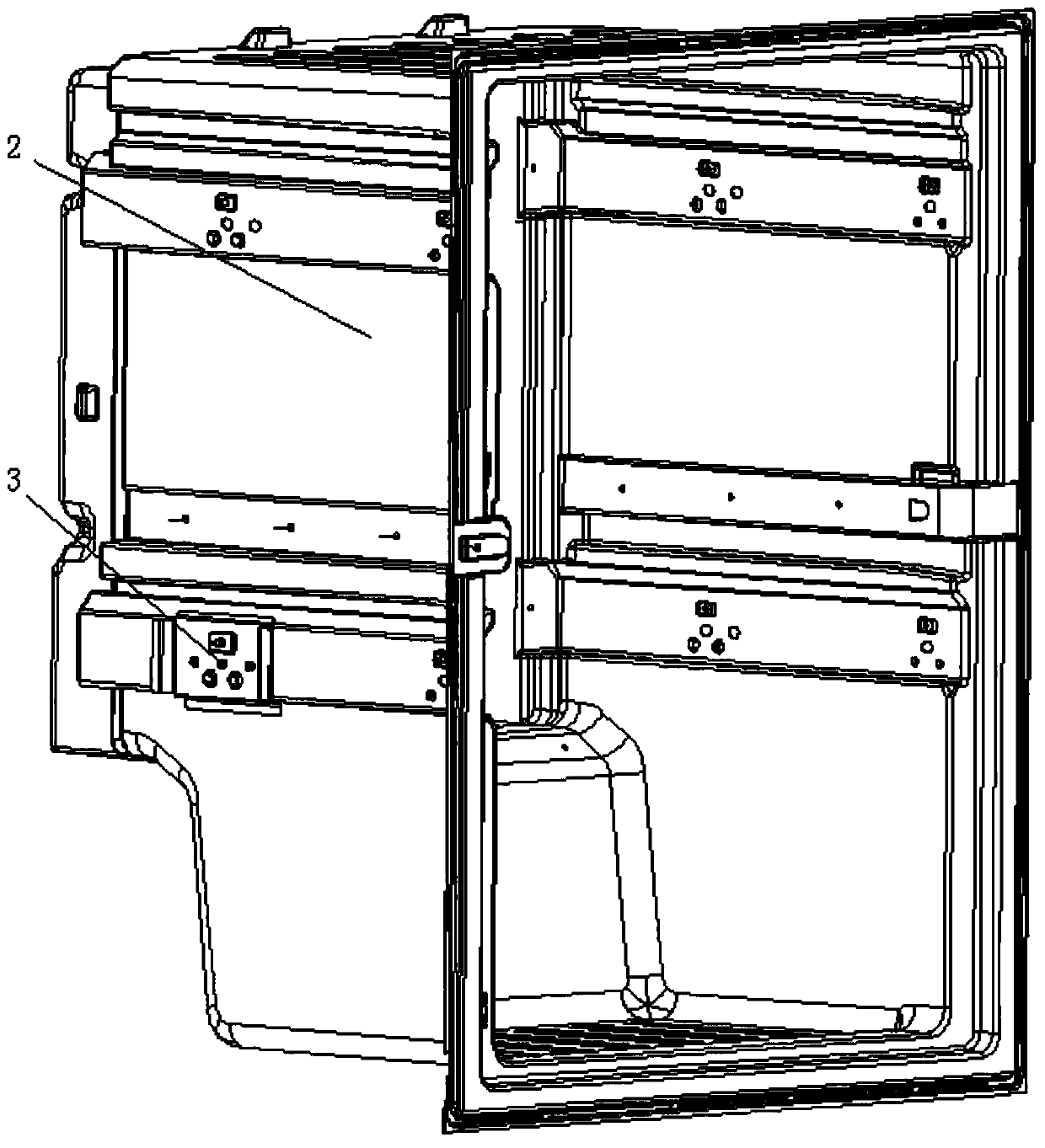 A refrigerator equipped with a buffer structure drawer door