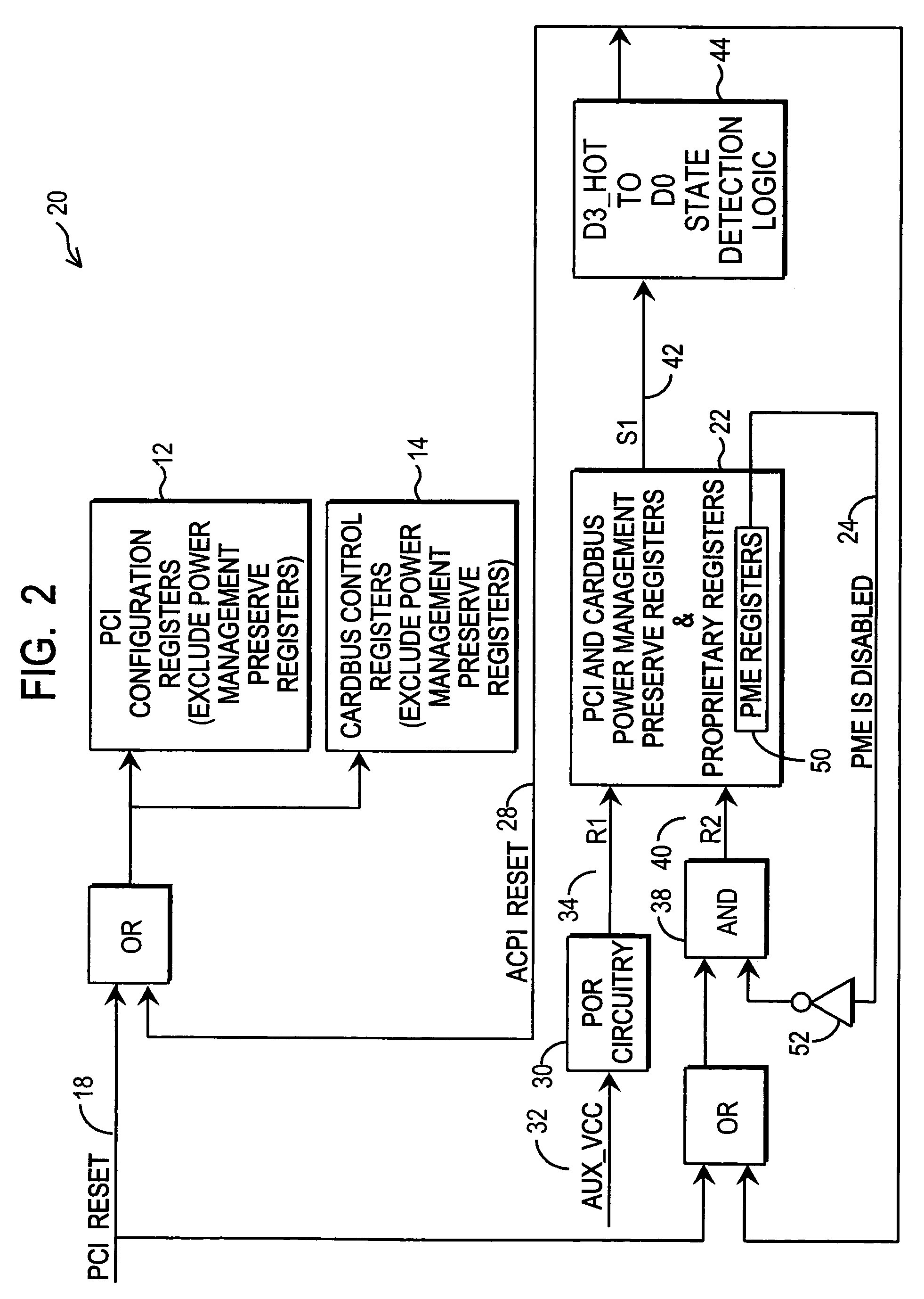 Apparatus for resetting power management enable register and resetting power management register based on an operating system instruction and output of power management enable register