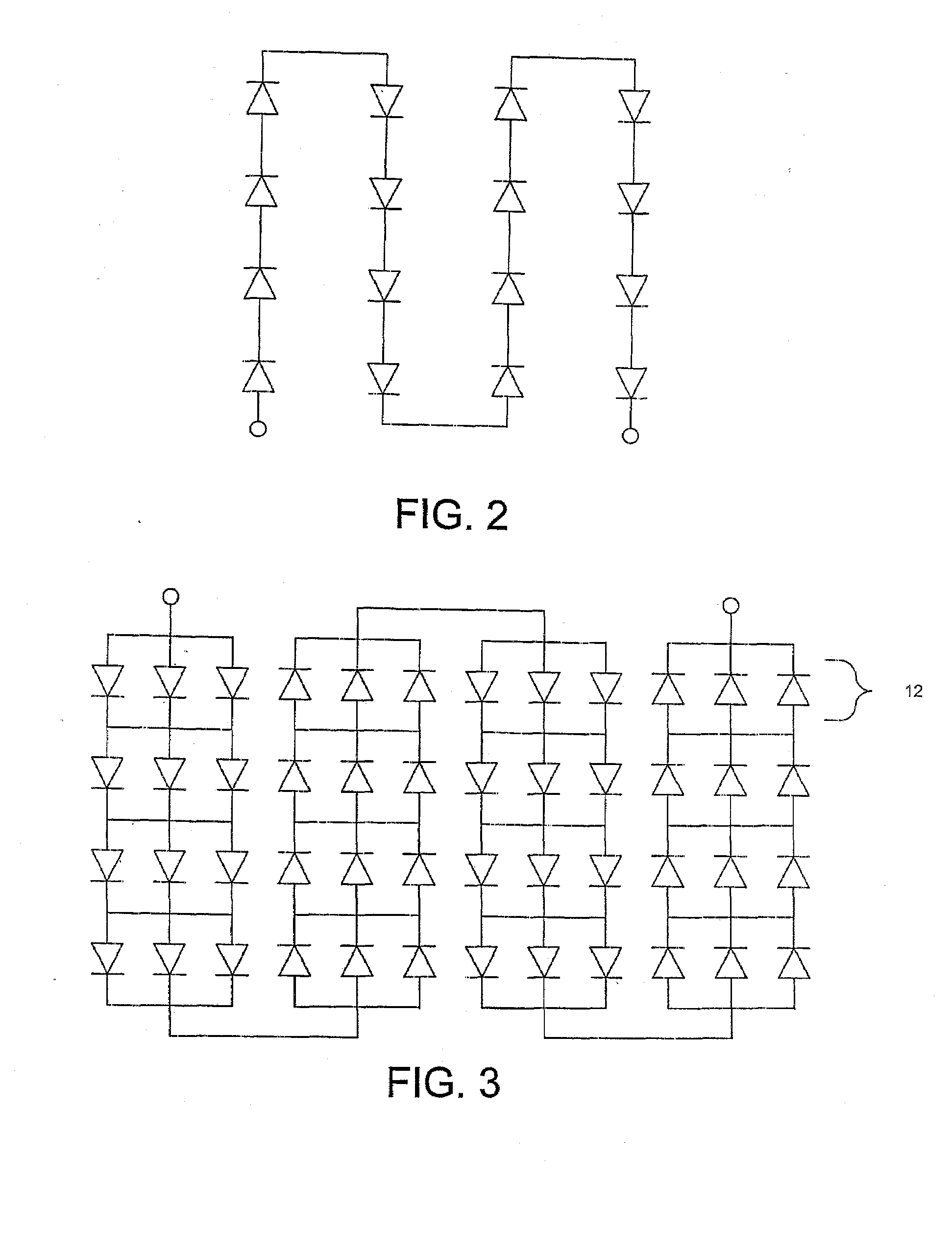 Fault tolerant light emitters, systems incorporating fault tolerant light emitters and methods of fabricating fault tolerant light emitters