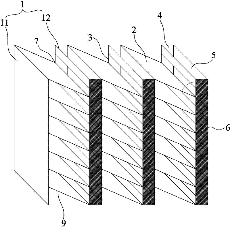 Multi-layer lattice precipitation separating device for V-shaped pipe