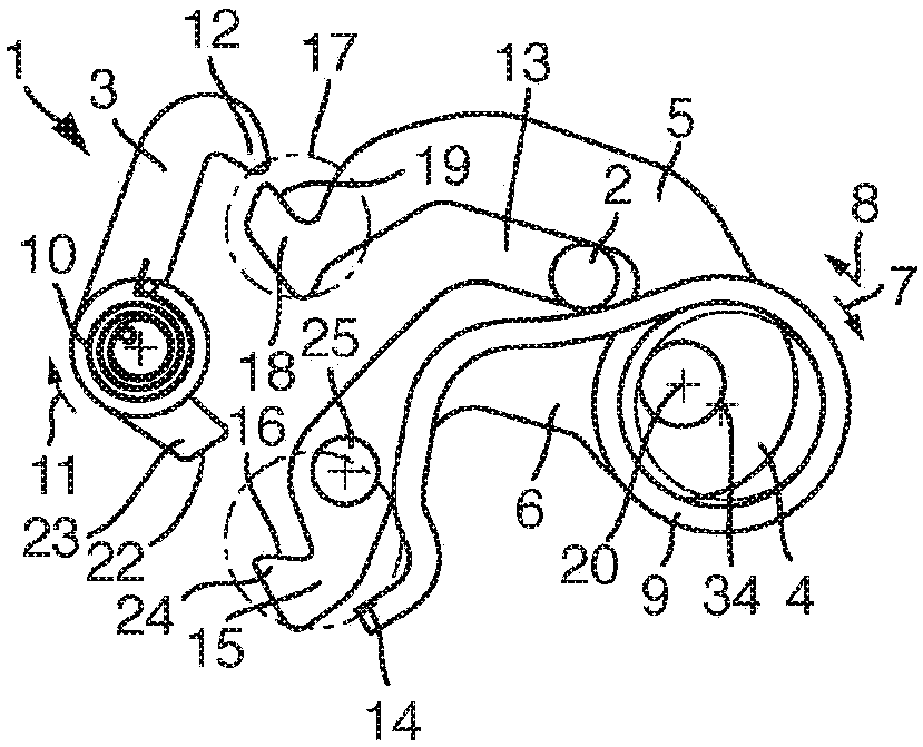 Safety device for a motor vehicle, having a rotary latch and a pre-latching position and a main latching position