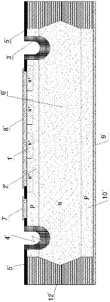 Controlled silicon chip structure of mesa technology and implementation method