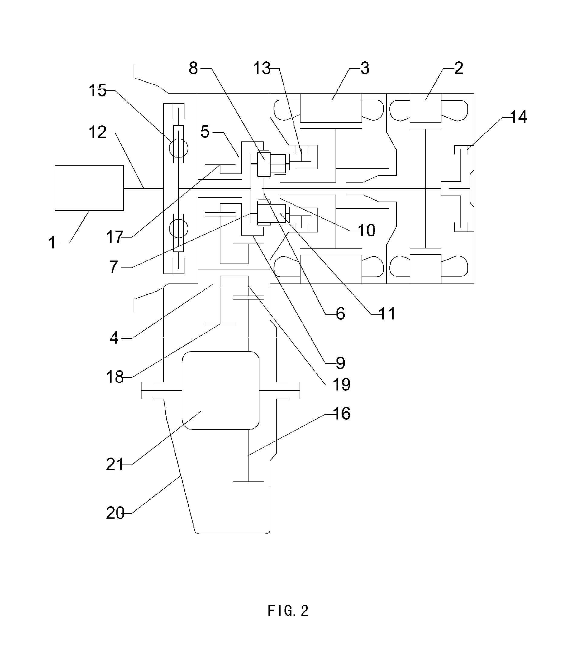 Powertrain for hybrid electrical vehicle