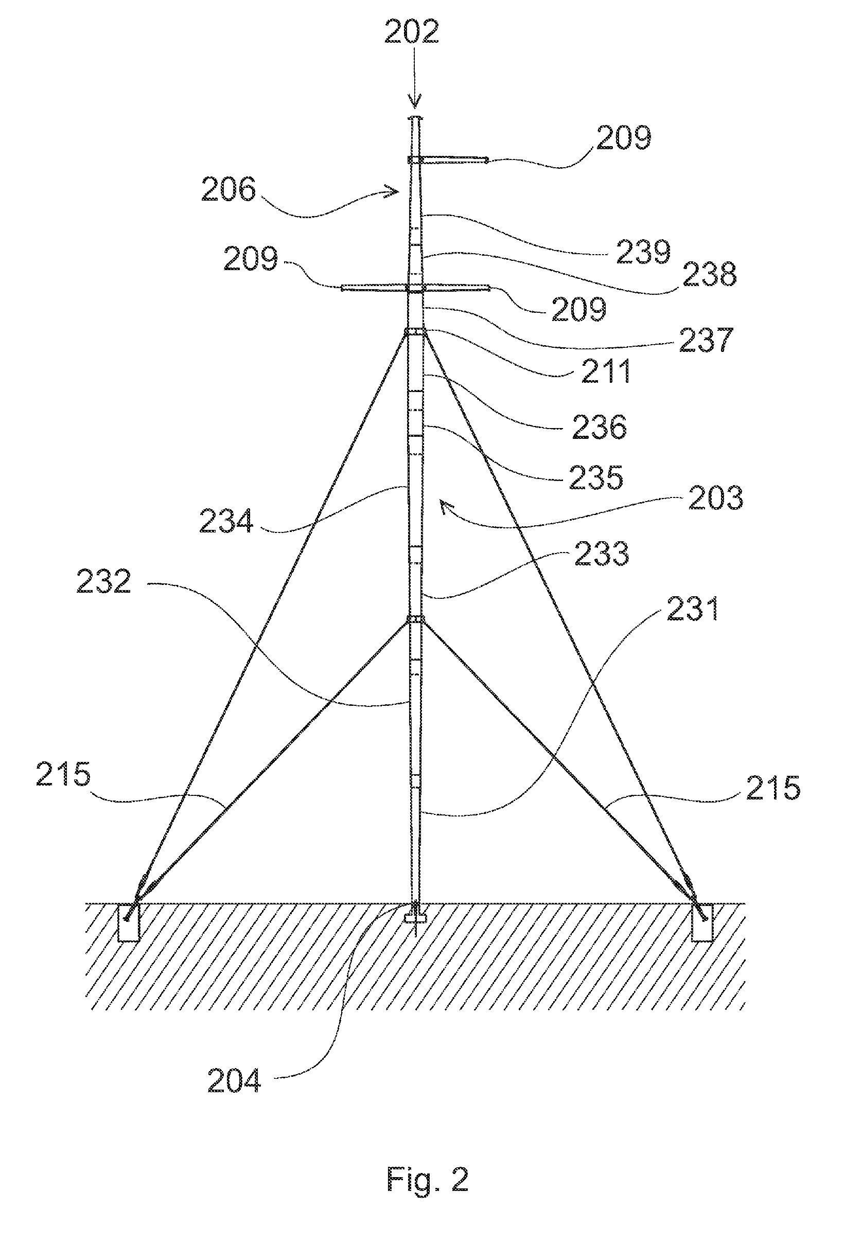 Structure for supporting electric power transmission lines