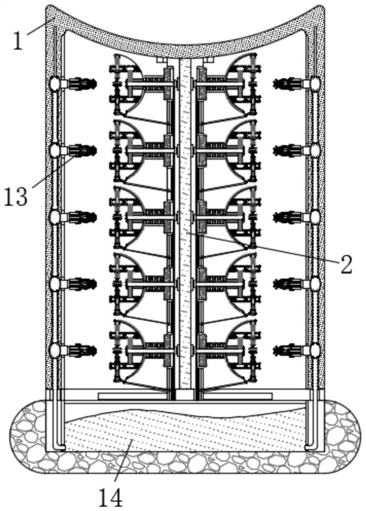 Energy-saving and environment-friendly efficient paint spraying device for manufacturing automobile ornament placing table seats