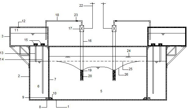 Underground water pipe well water pumping simulation device for centrifugal model test and test method thereof