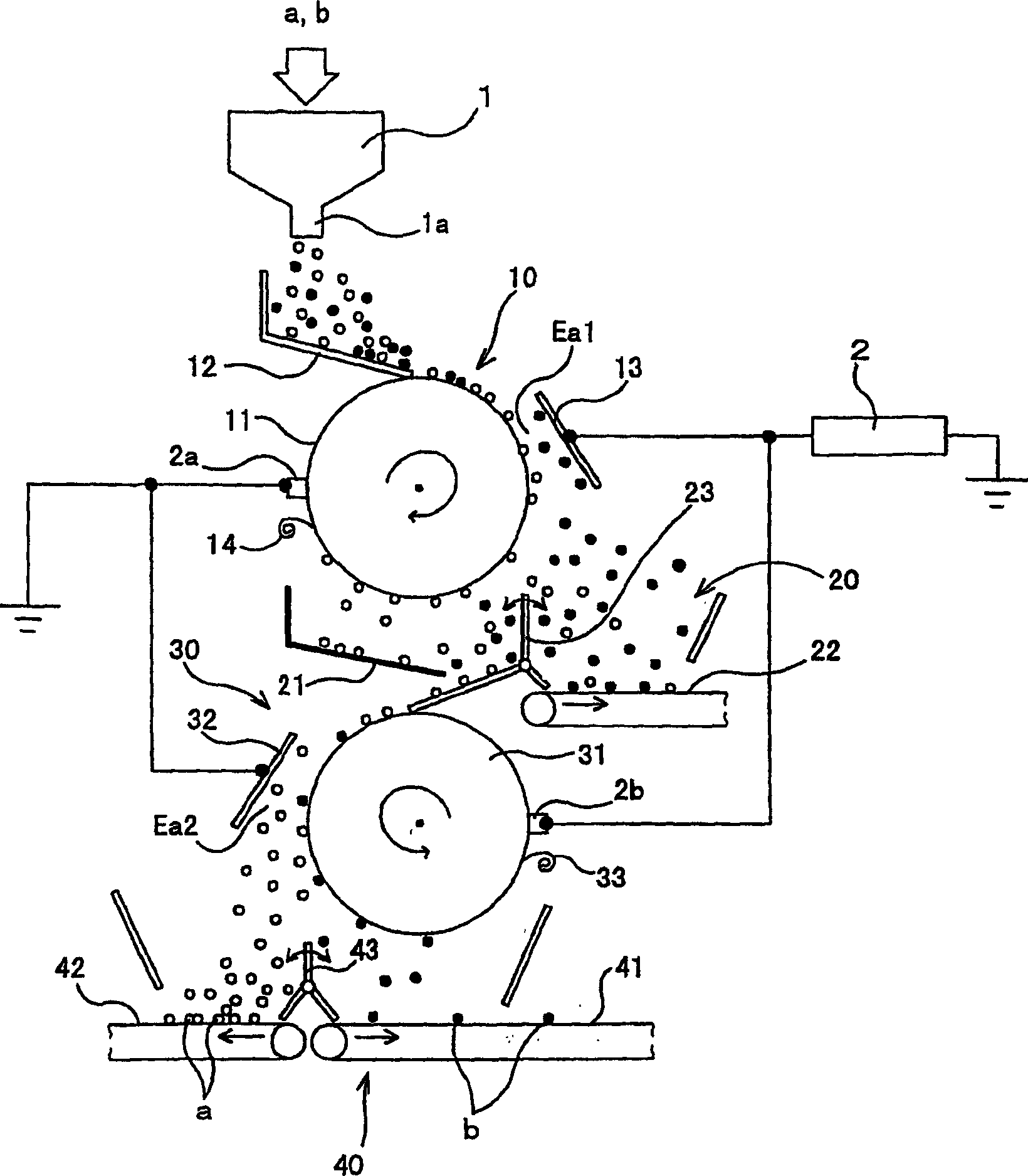 Apparatus for separating plastic chips