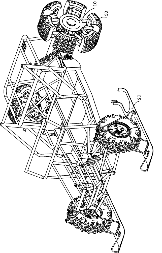 Multifunctional vehicle with variable diameter wheels and skids