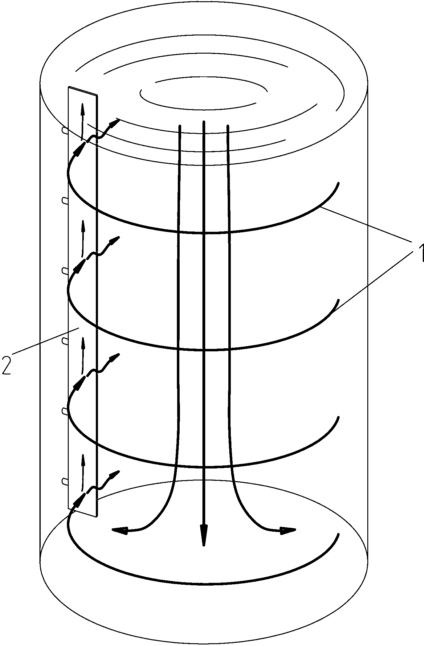 Stirred tank with baffle plates capable of reducing accumulating materials at tank bottom