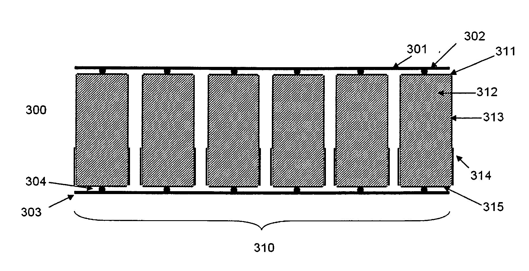 Array of virtual frisch-grid detectors with common cathode and reduced length of shielding electrodes