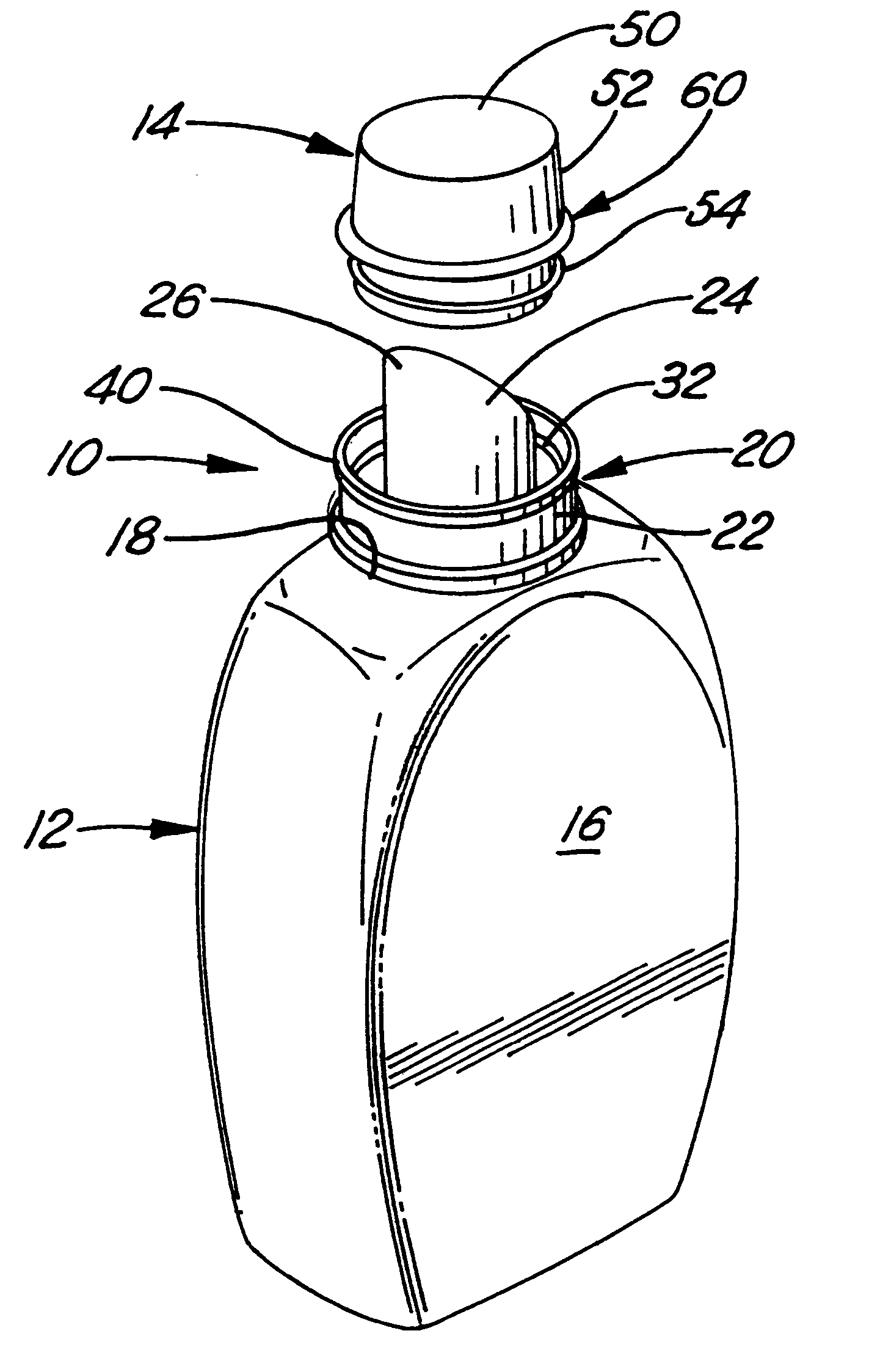 Closure for container and closure package and method of making same