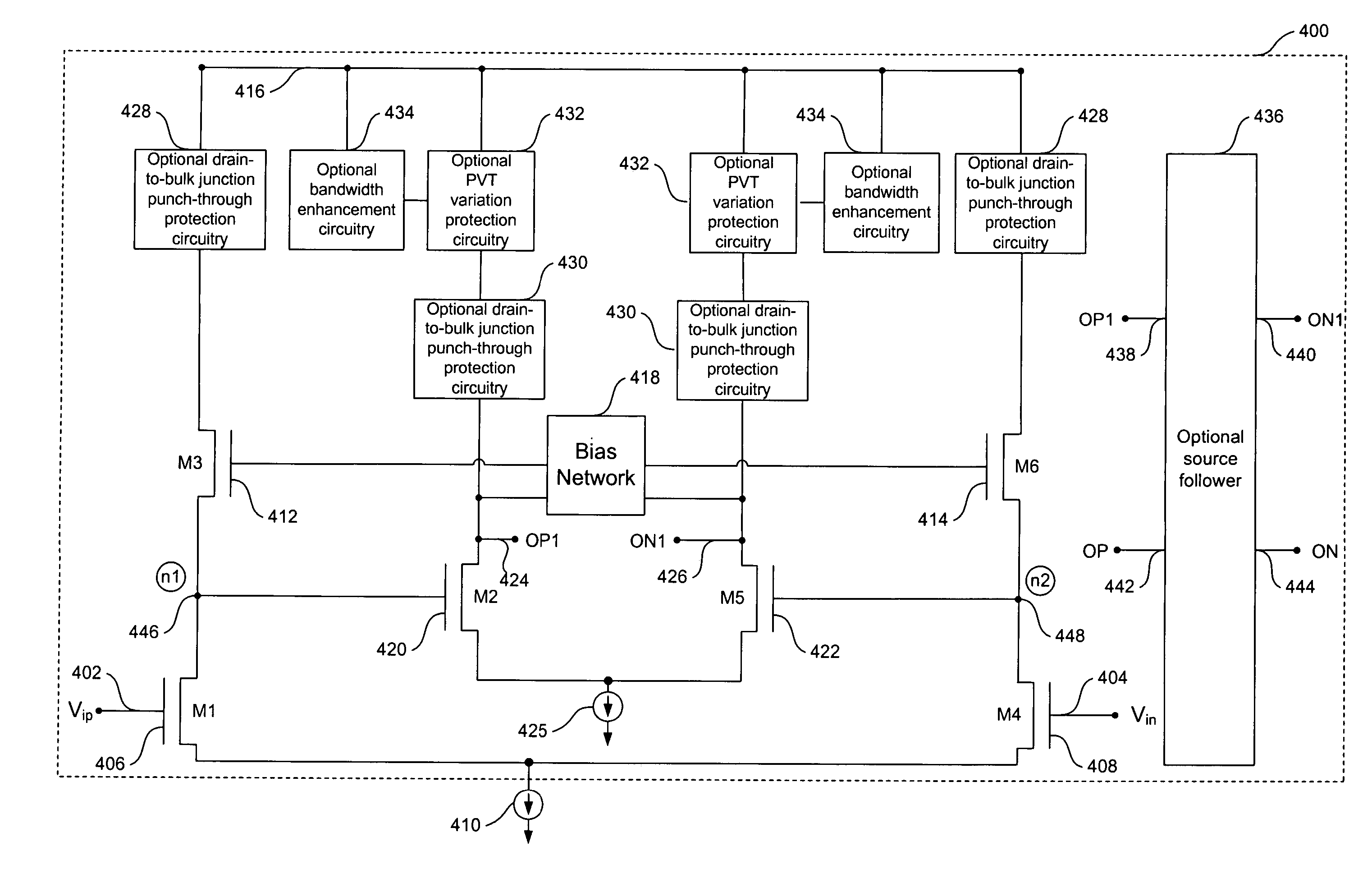 Wideband CMOS gain stage