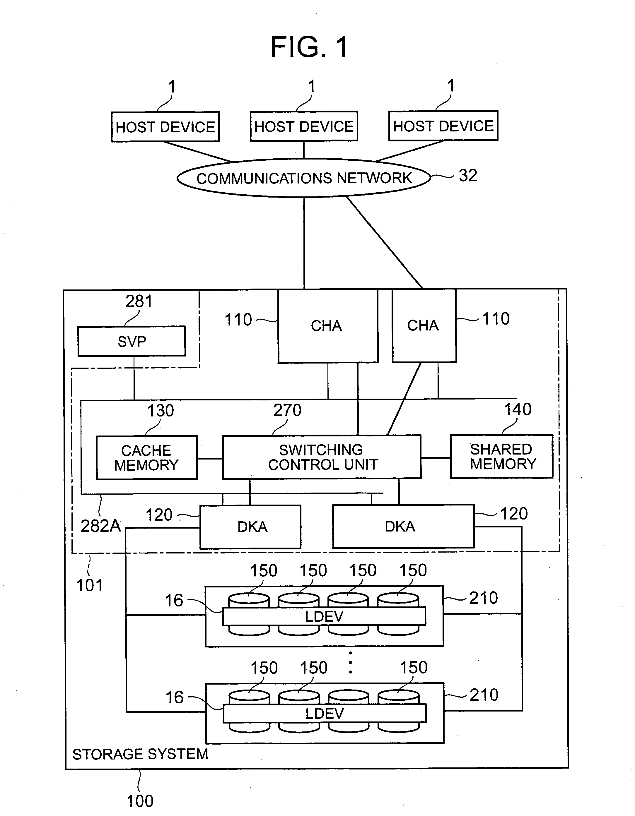 Storage system comprising logical circuit configured in accordance with information in memory on PLD