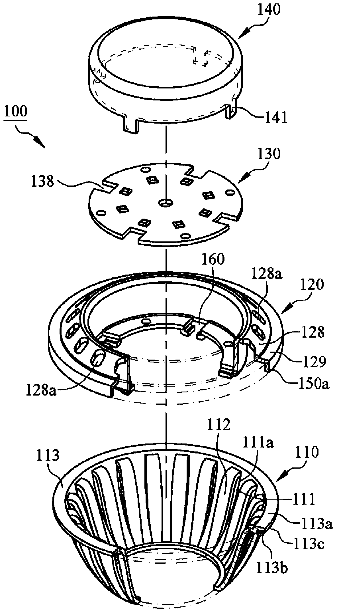 Mounting structure of a lamp assembly