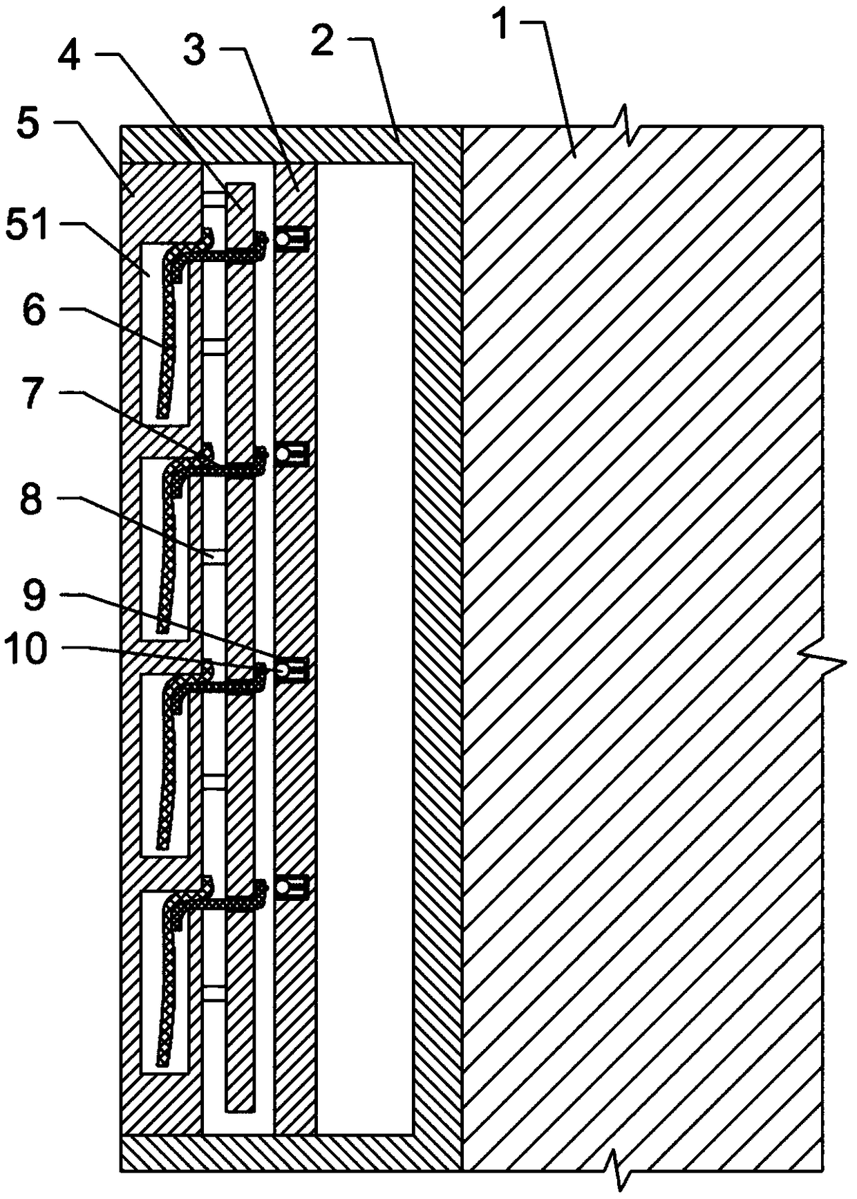 Noise-reduction structure of outside wall of building