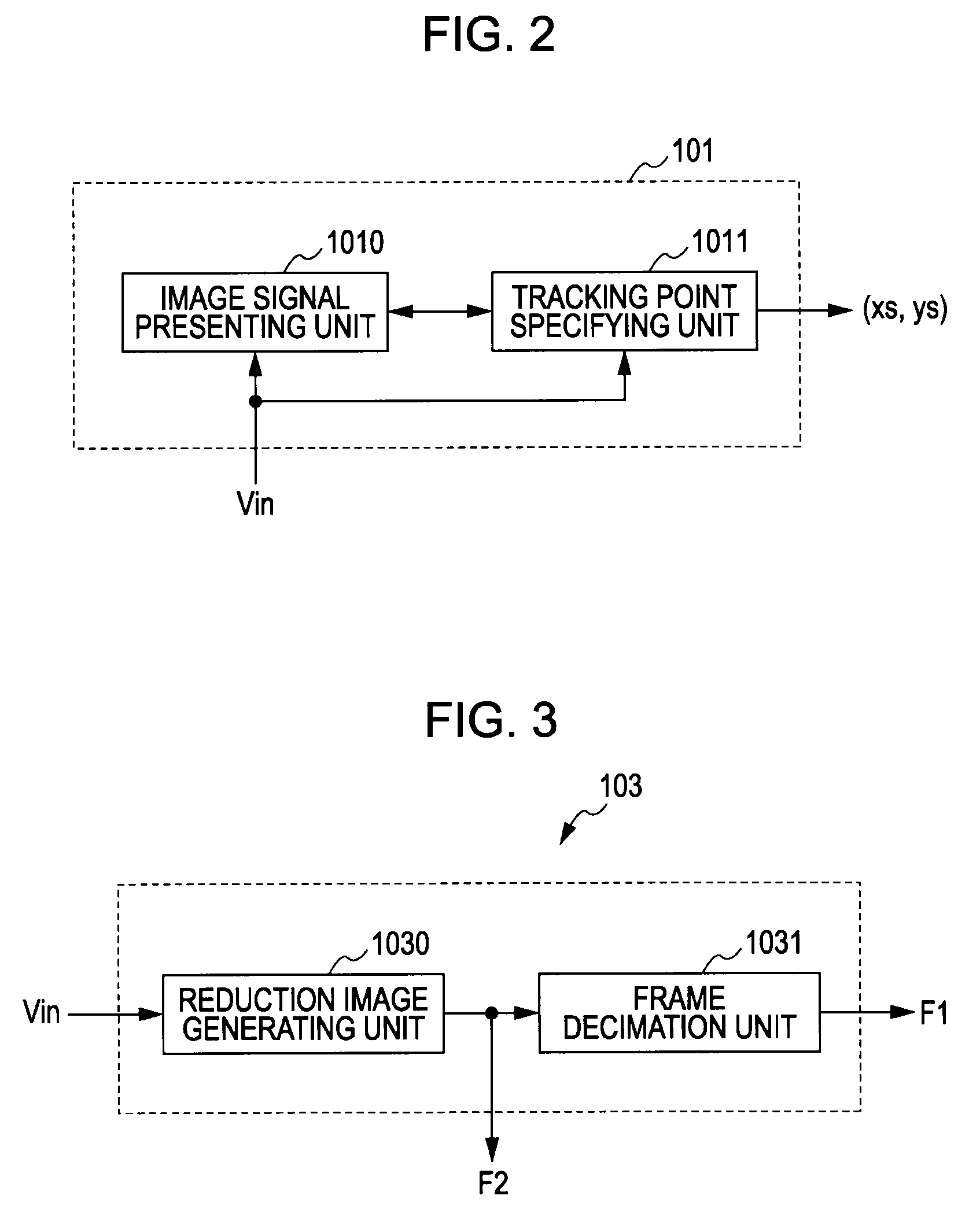 Tracking point detecting device and method, program, and recording medium