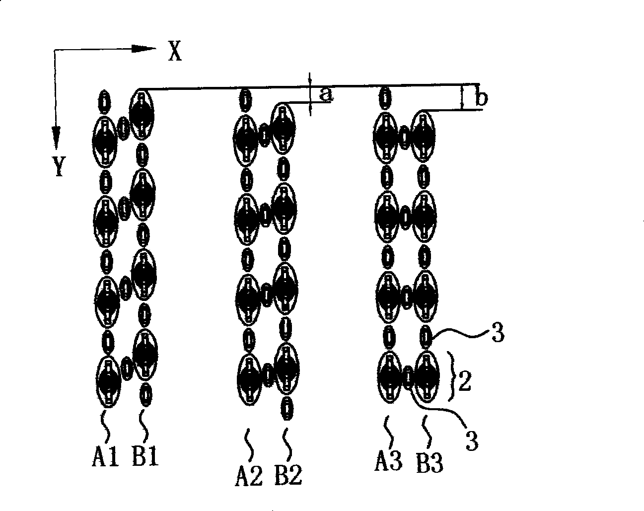 High-speed high-density connector with central shielding needle