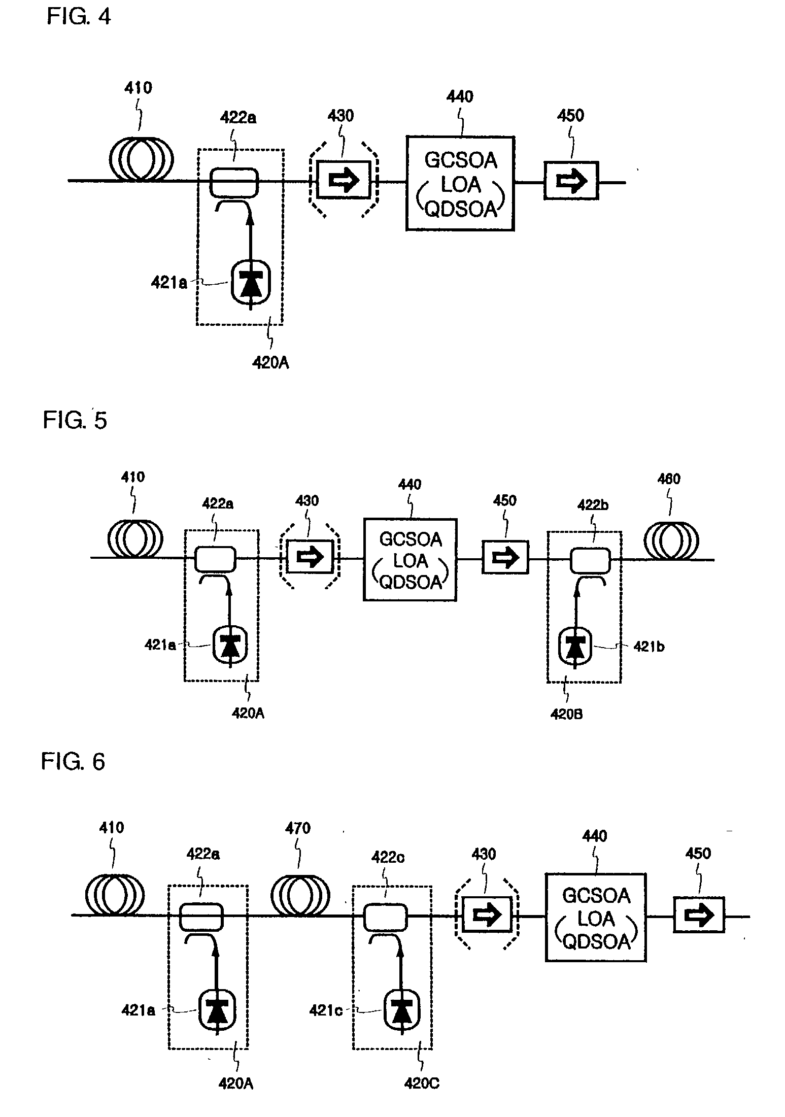 Hybrid optical amplifier coupling raman fiber amplifier semiconductor optical amplifier