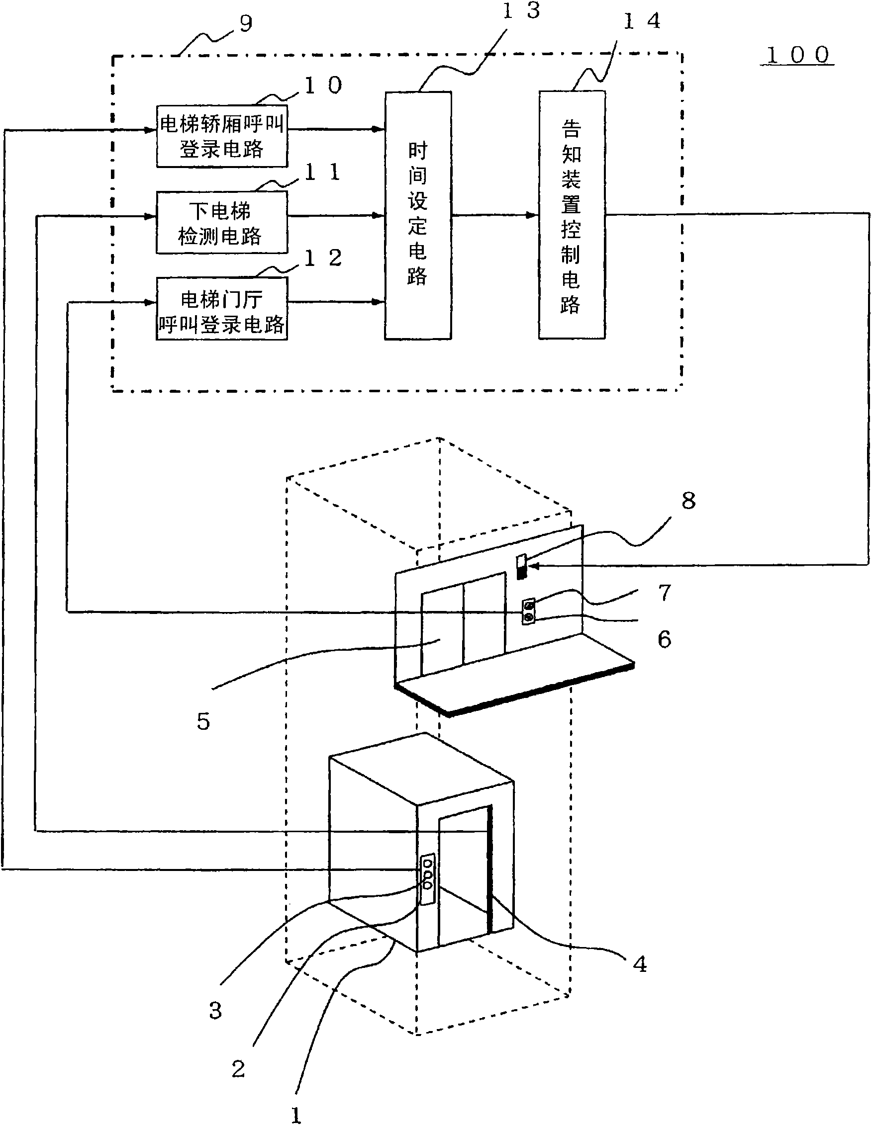 Elevator control device and elevator device using the same